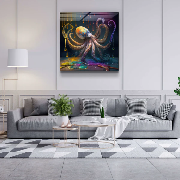 ."Painter Octo". Designers Collection Glass Wall Art - Image 3