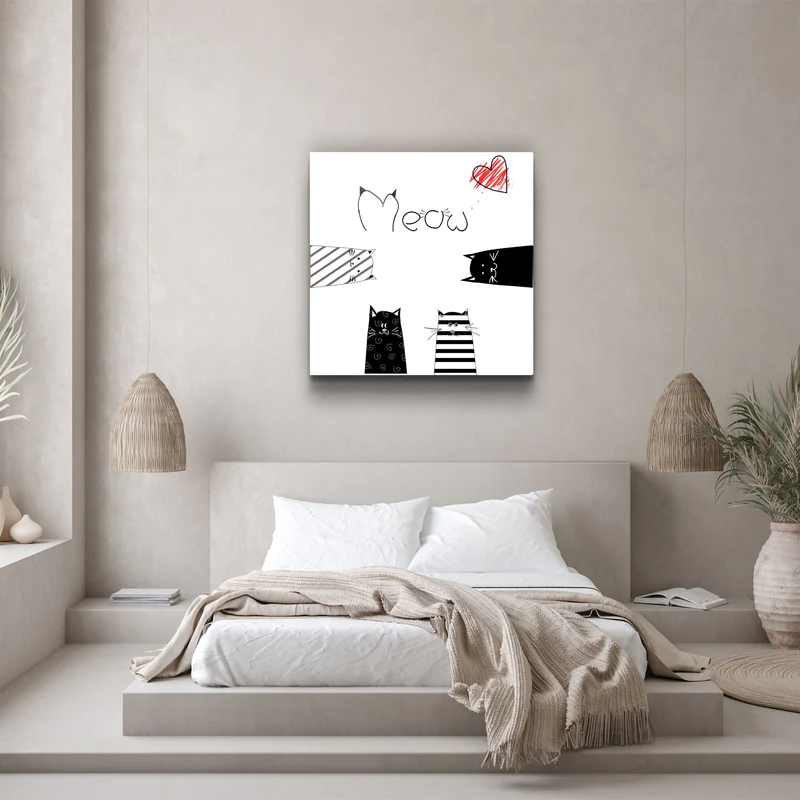 ・"Meow (Cat)"・Glass Wall Art - Image 3
