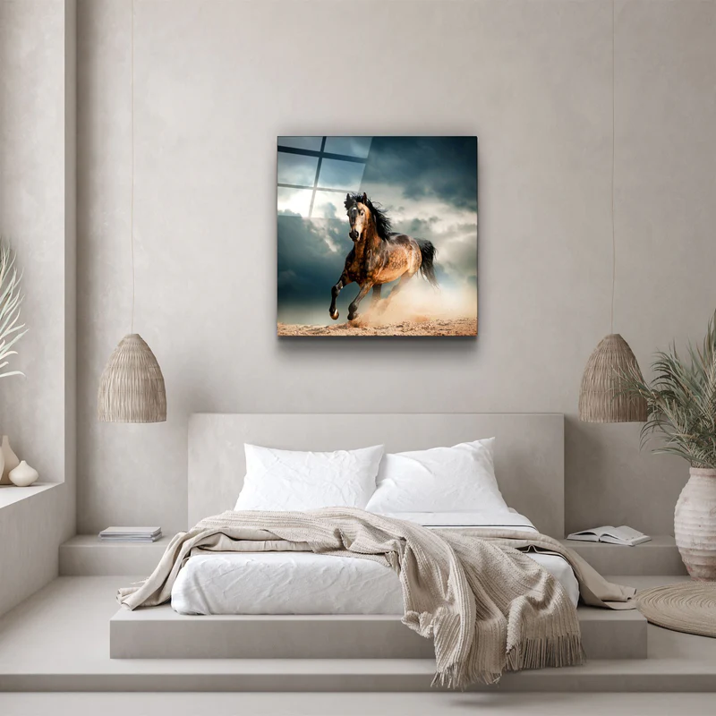 ・"Running Horse"・Glass Wall Art - Image 3