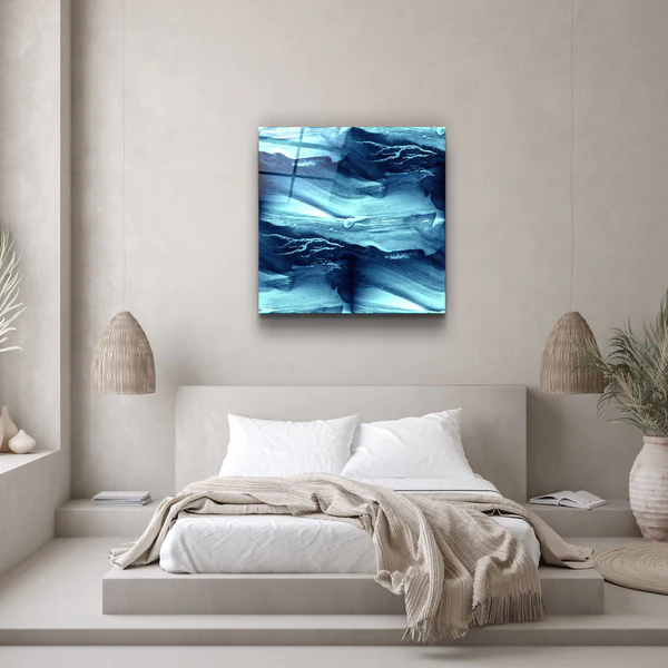 ・"Abstract Waves"・Glass Wall Art - Image 3