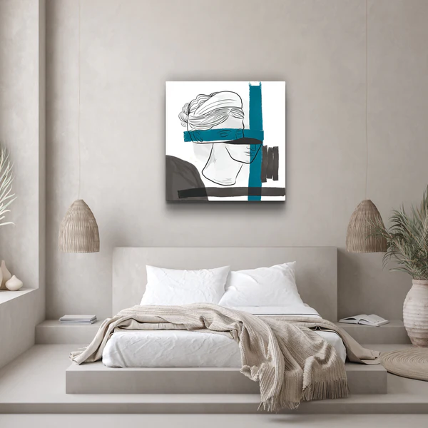 ・"Abstract Woman Portrait Painting"・Glass Wall Art - Image 3