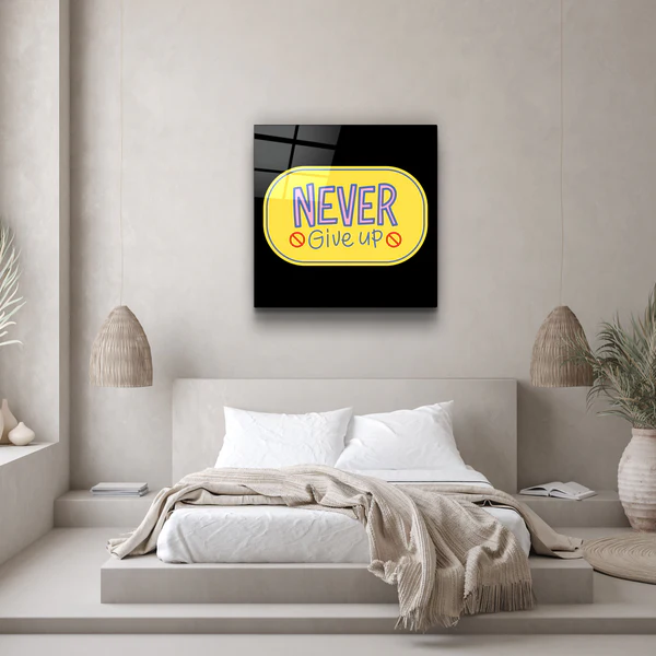 ・"Never Give Up2"・Glass Wall Art - Image 3
