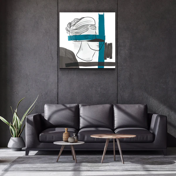 ・"Abstract Woman Portrait Painting"・Glass Wall Art - Image 2
