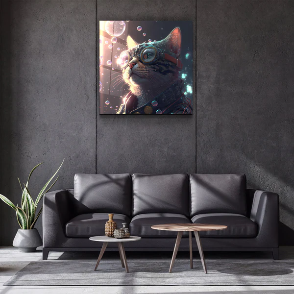 ."Thinker". Secret World Collection Glass Wall Art - Image 3