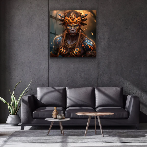 ."Warriors 3". Secret World Collection Glass Wall Art - Image 2