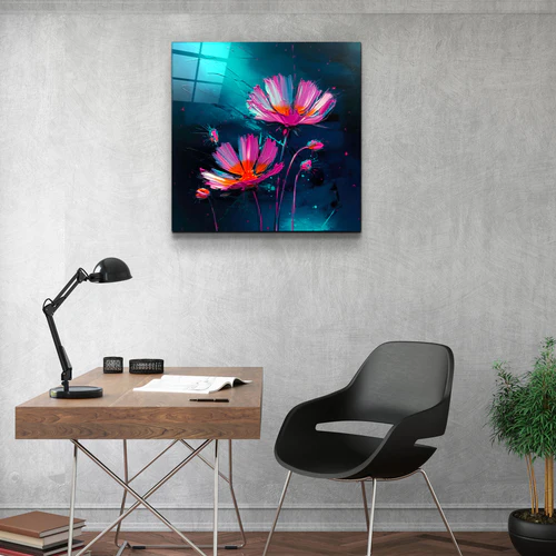 ."Flowers". Secret World Collection Glass Wall Art - Image 3