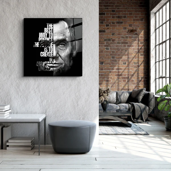・"Abraham Lincoln "・Designers Collection Glass Wall Art - Image 3