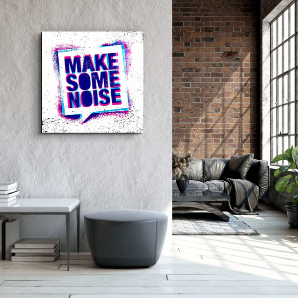."Make Some Noise". Designer's Collection Glass Wall Art - Image 3