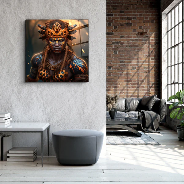 ."Warriors 3". Secret World Collection Glass Wall Art - Image 3