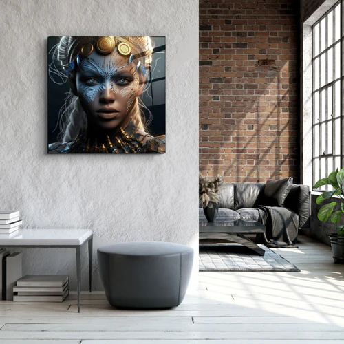 ."Woman Warrior 4". Secret World Collection Glass Wall Art - Image 2