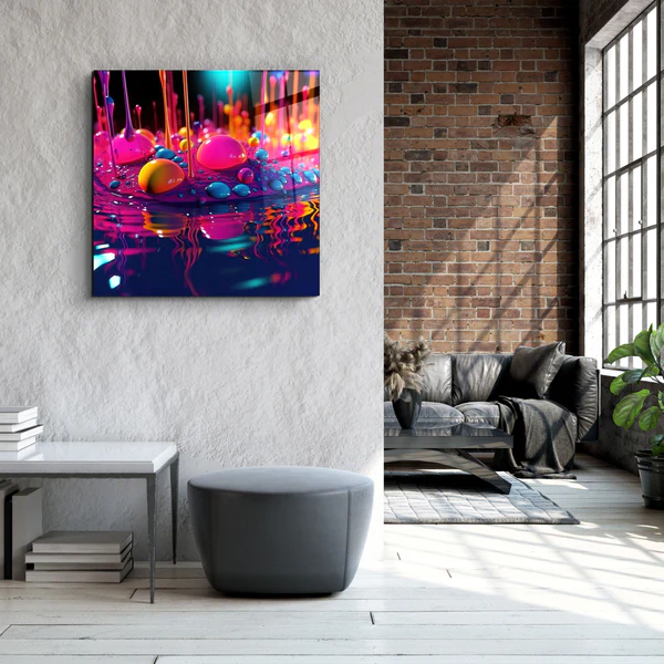 ."Paint Drops V2". Designers Collection Glass Wall Art - Image 2
