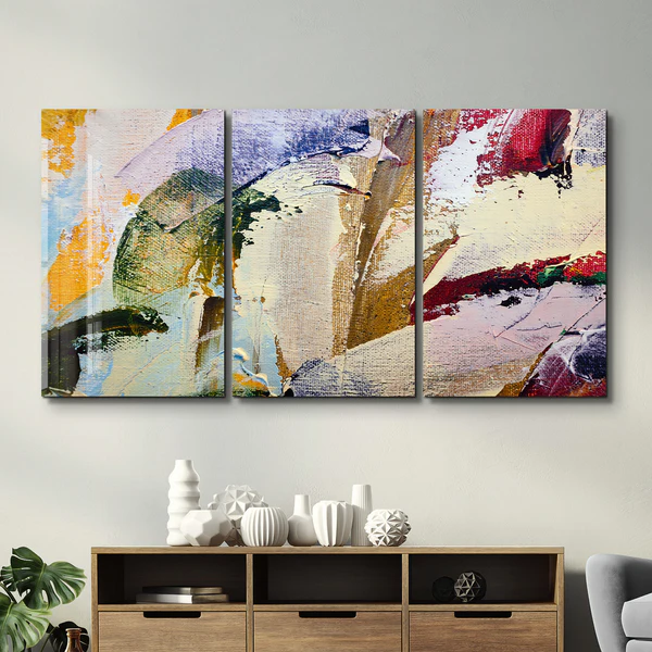 ・"Abstract Oil Painting - Trio"・Glass Wall Art - Image 3