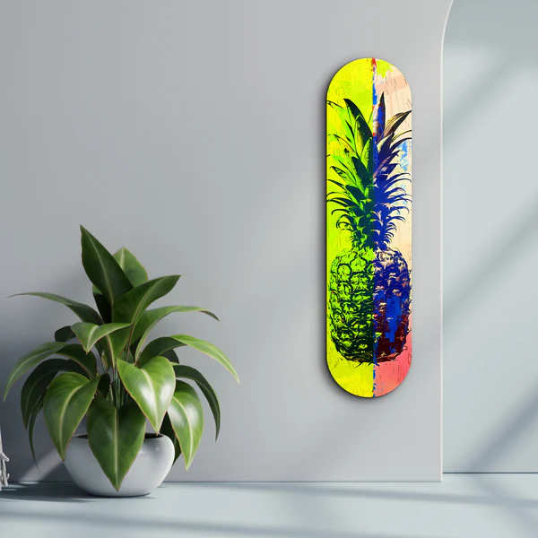Ananas Lemon Beige | Glass Wall Art - Image 3