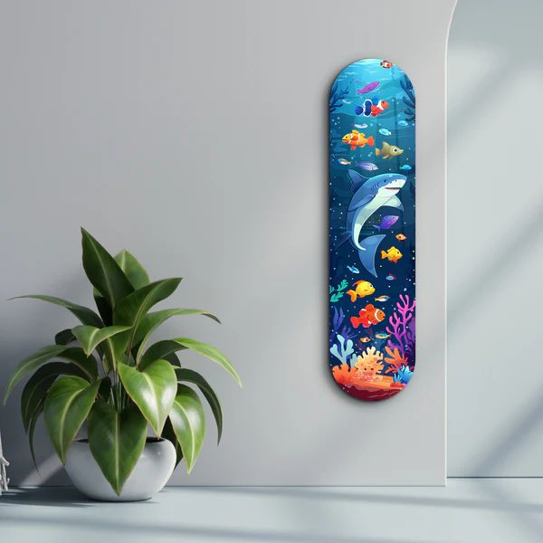 Sweet Shark 2| Glass Wall Art - Image 2