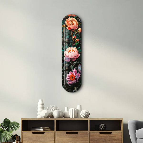 Flowers Painting V1 | Glass Wall Art - Image 2