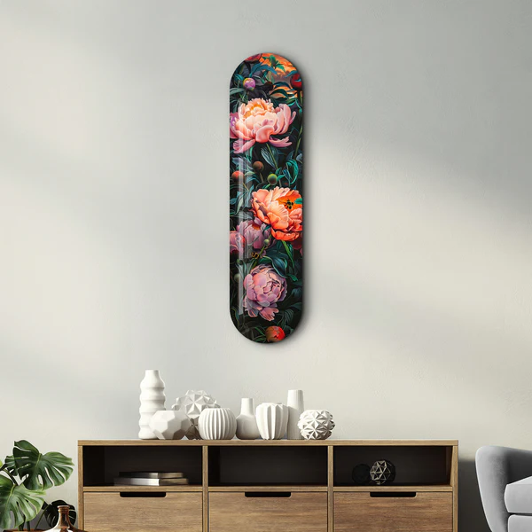 Flowers Painting V2 | Glass Wall Art - Image 3