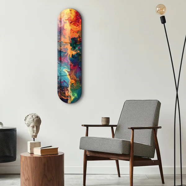 Abstract Paint Waves V2 | Glass Wall Art - Image 2