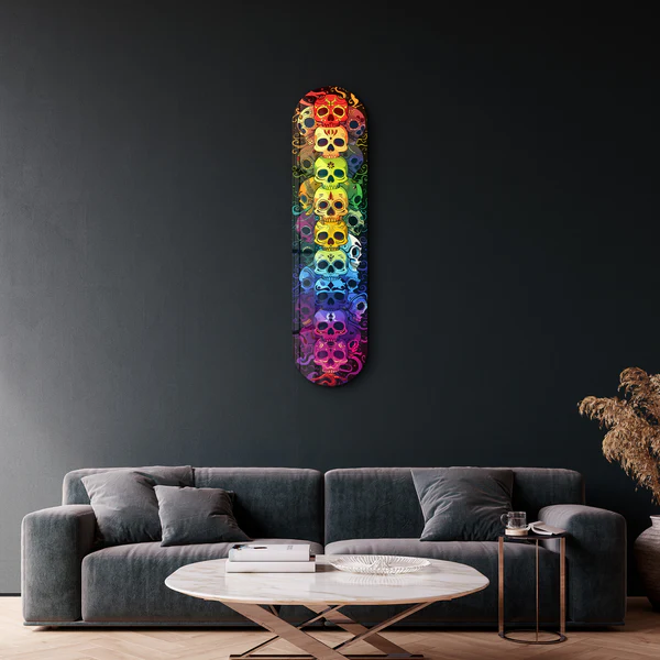 Colorful Skulls | Glass Wall Art - Image 2