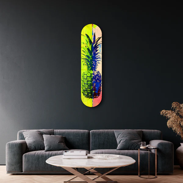 Ananas Lemon Beige | Glass Wall Art - Image 2