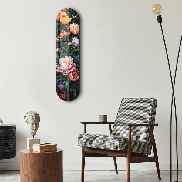 Flowers Painting V4 | Glass Wall Art - Image 2