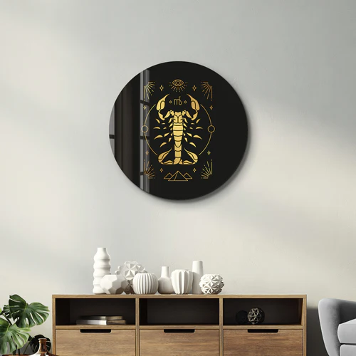 ・"Zodiac Signs - Scorpio"・Rounded Glass Wall Art - Image 3