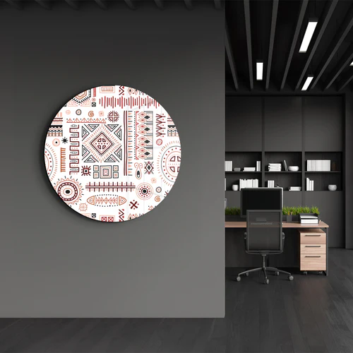 ・"Scandinavian White"・Rounded Glass Wall Art - Image 2