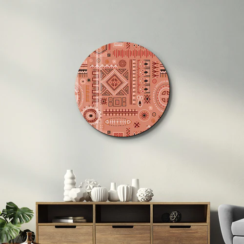 ・"Scandinavian TerraCota"・Rounded Glass Wall Art - Image 3