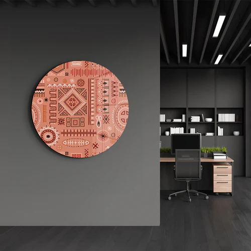 ・"Scandinavian TerraCota"・Rounded Glass Wall Art - Image 2
