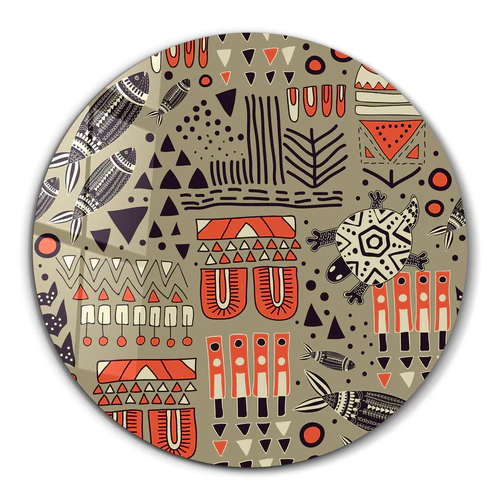・"Scandinavian GreenGray"・Rounded Glass Wall Art