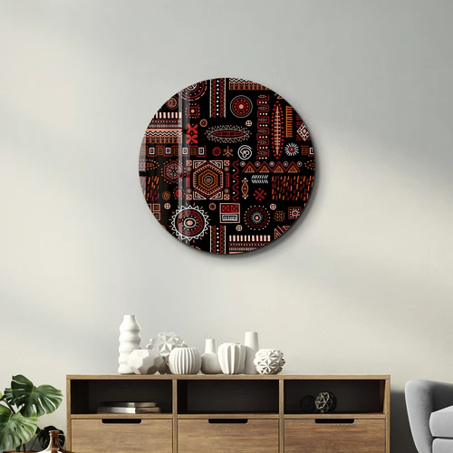 ・"Scandinavian Black"・Rounded Glass Wall Art - Image 3