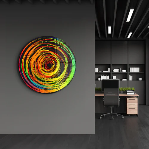 ・"Color Swirl"・Rounded Glass Wall Art - Image 2