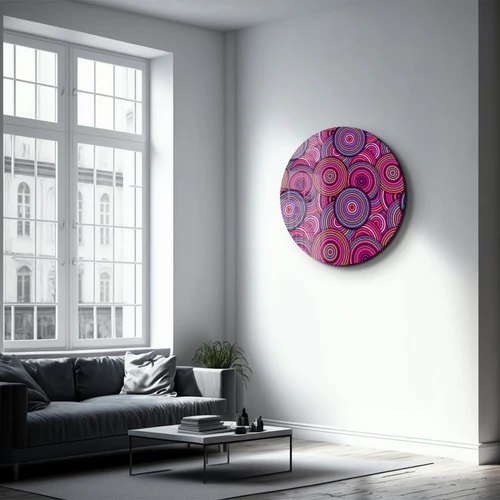 ・"Purple Dream"・Rounded Glass Wall Art - Image 2