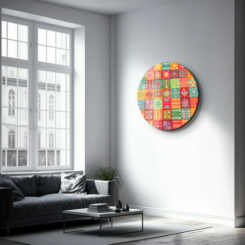 ・"Mosaica 2"・Rounded Glass Wall Art - Image 3