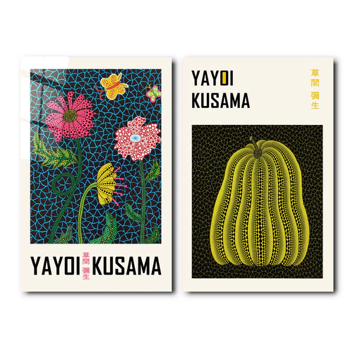 ・"Yayoi Kusama-Duo"・Designer's Collection Glass Wall Art