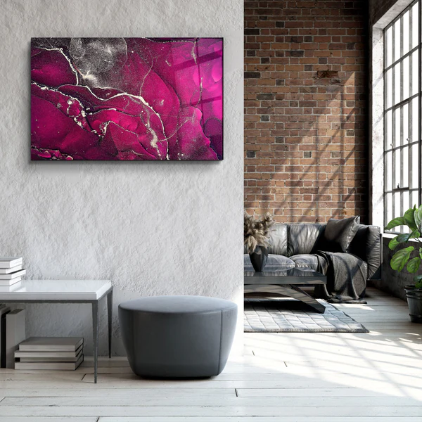 ・"Purple Wave Pattern V2"・Glass Wall Art - Image 3
