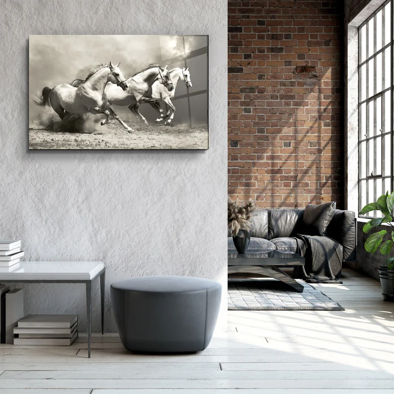 ・"Running Horses"・Glass Wall Art - Image 3
