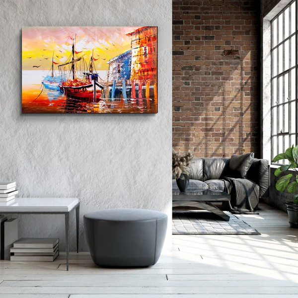 ・"The Boat Painting"・Glass Wall Art - Image 3