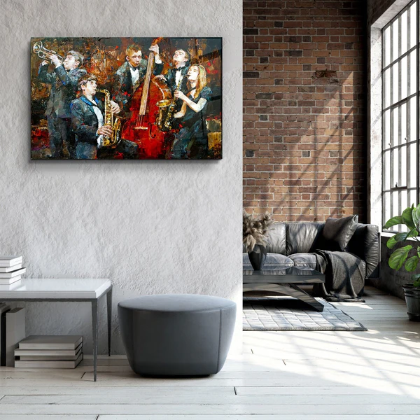 ・"Oil Painting Jazz"・Glass Wall Art - Image 3