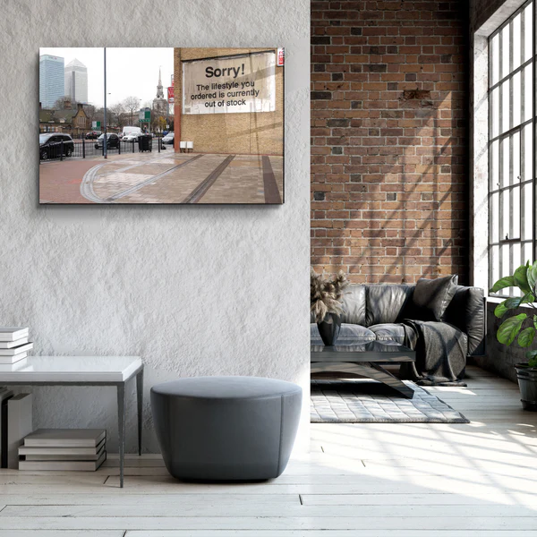 ・"Banksy - Sorry"・Designer's Collection Glass Wall Art - Image 3