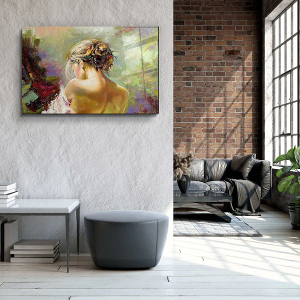 ・"Oil Painting - Alone"・Glass Wall Art - Image 3