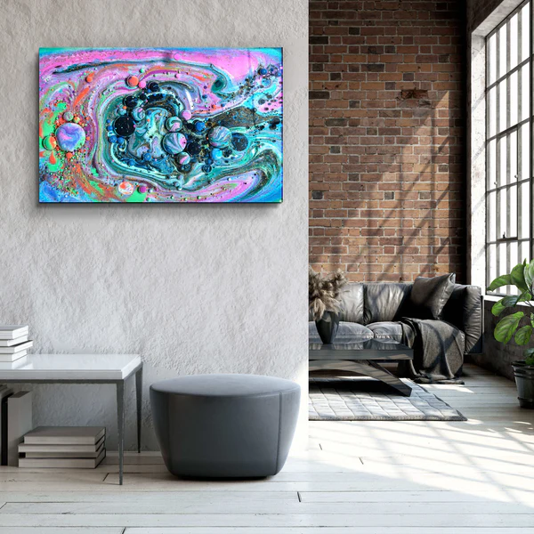 ・"Marble Galaxy"・Glass Wall Art - Image 3