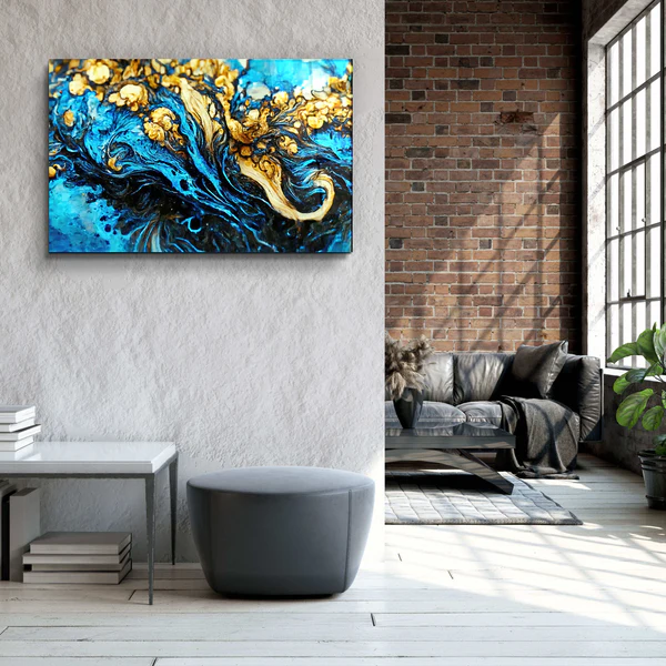 ・"Marble Collection H7"・Glass Wall Art - Image 3