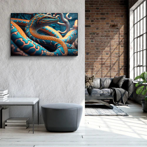 ・"Snake Dragon"・Secret World Collection Glass Wall Art - Image 2
