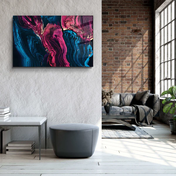 ・"Marble Collection H24 - Violetta"・Glass Wall Art - Image 3