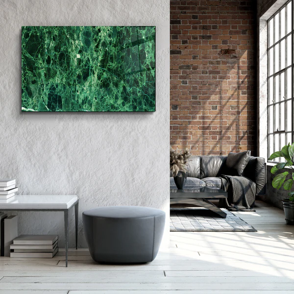・"Green Marble"・Glass Wall Art - Image 3