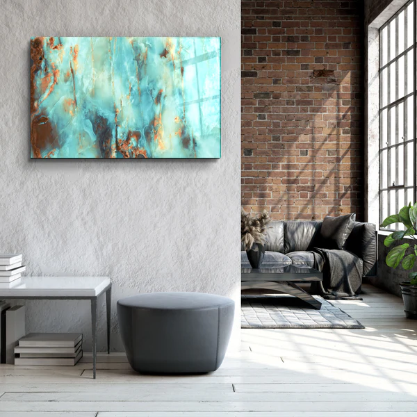 ・"Natural Blue Marble"・Glass Wall Art - Image 3