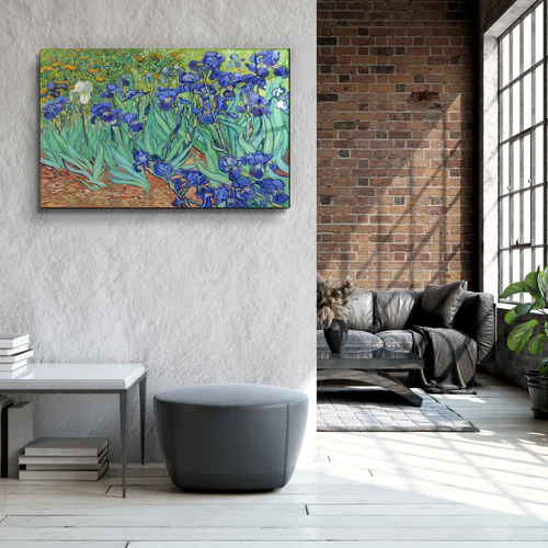 ・"Irises (1889) by Vincent Van Gogh"・Glass Wall Art - Image 2