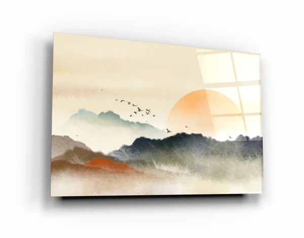 ・"Ink Wash Painting"・Glass Wall Art