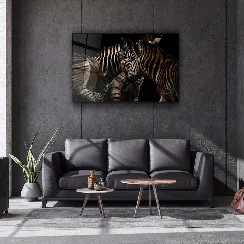 ・"Zebra Family"・Glass Wall Art - Image 2