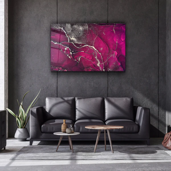 ・"Purple Wave Pattern V2"・Glass Wall Art - Image 2